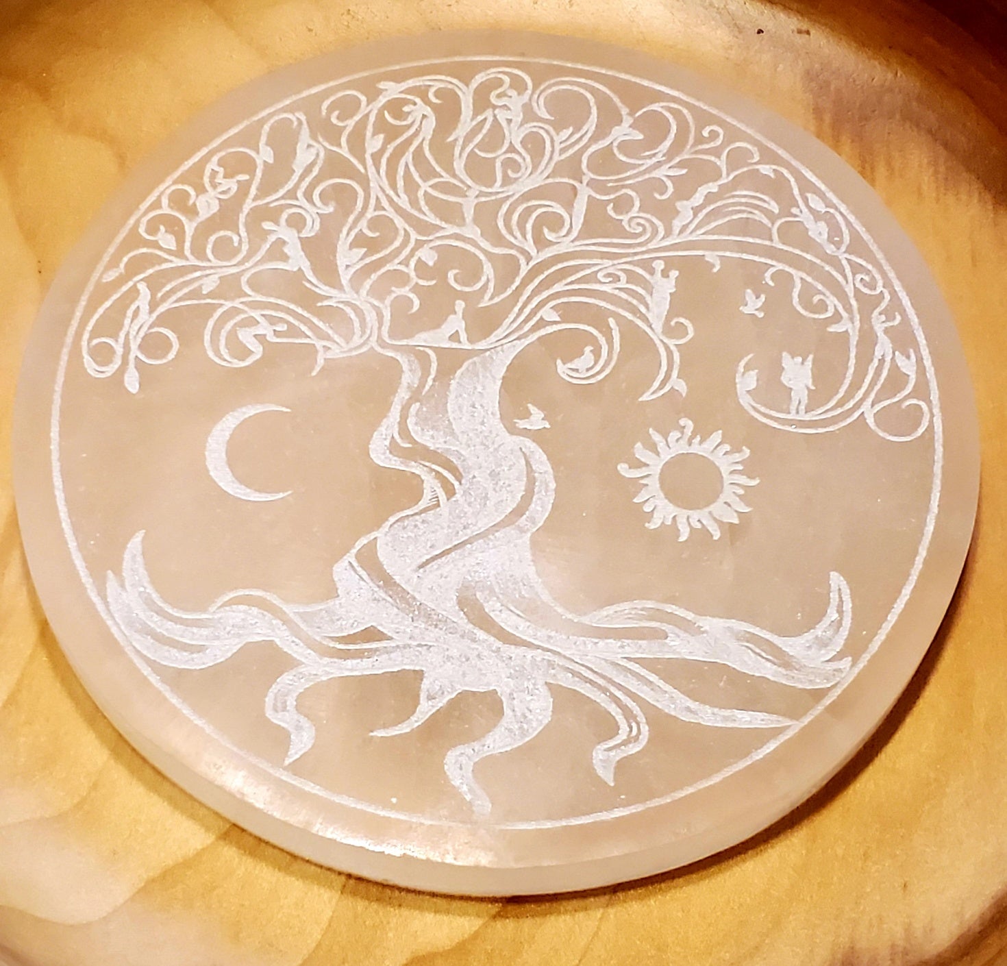 Selenite Charging Plate "Tree of Life"