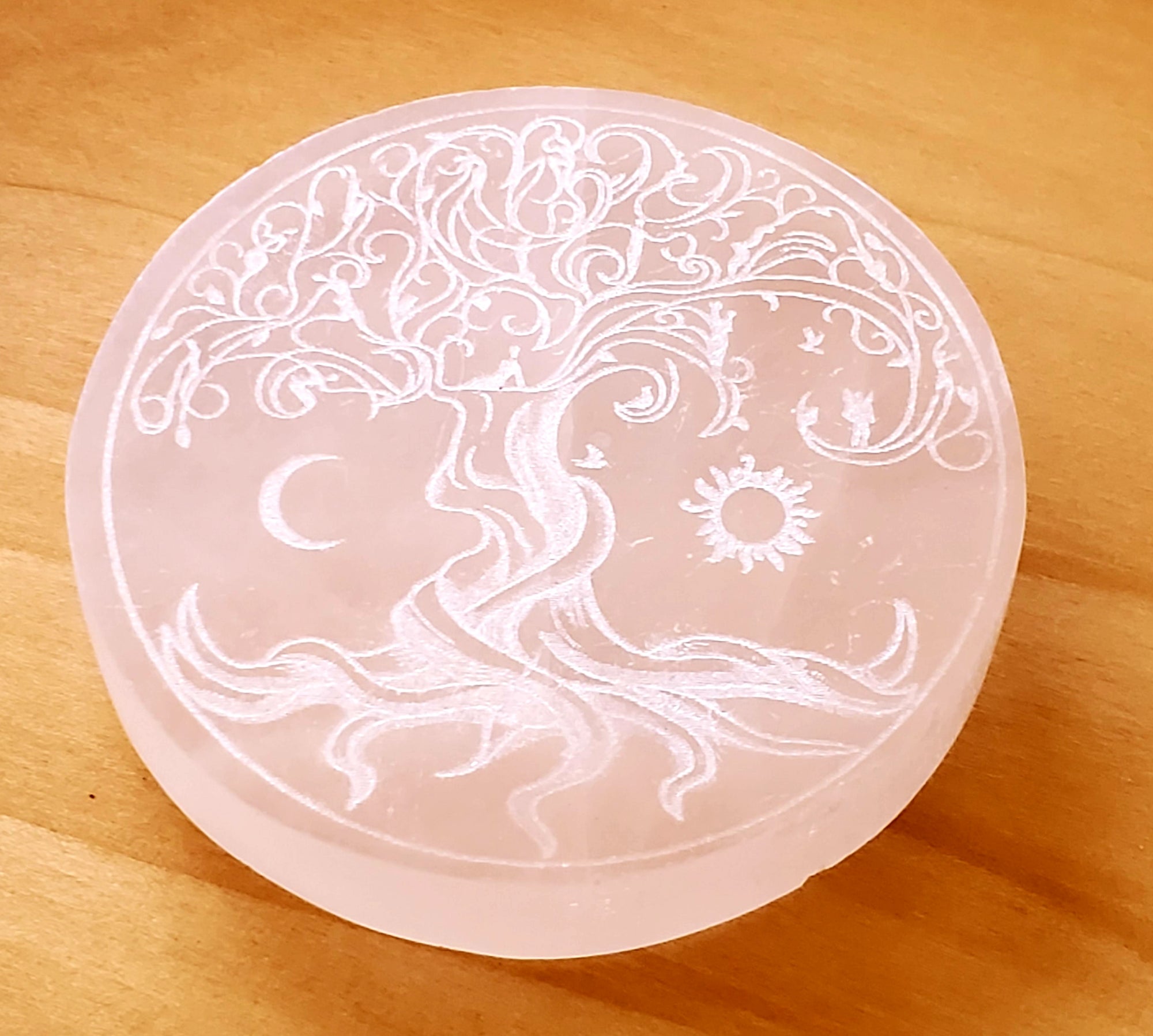 Selenite Charging Plate "Tree of Life"