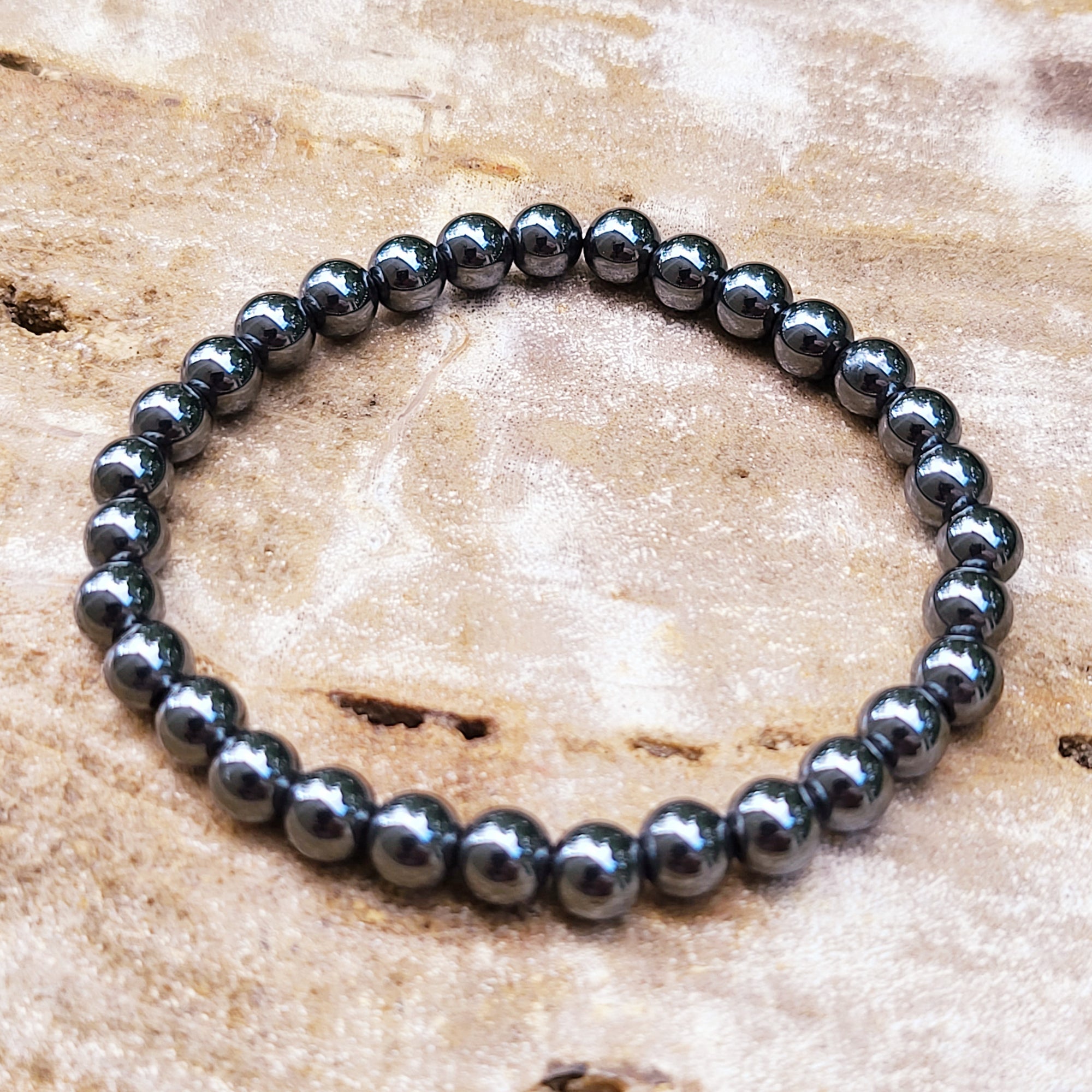 Black Hematite Bracelet Bees Beads Black Hematite Bracelet Bees Beads